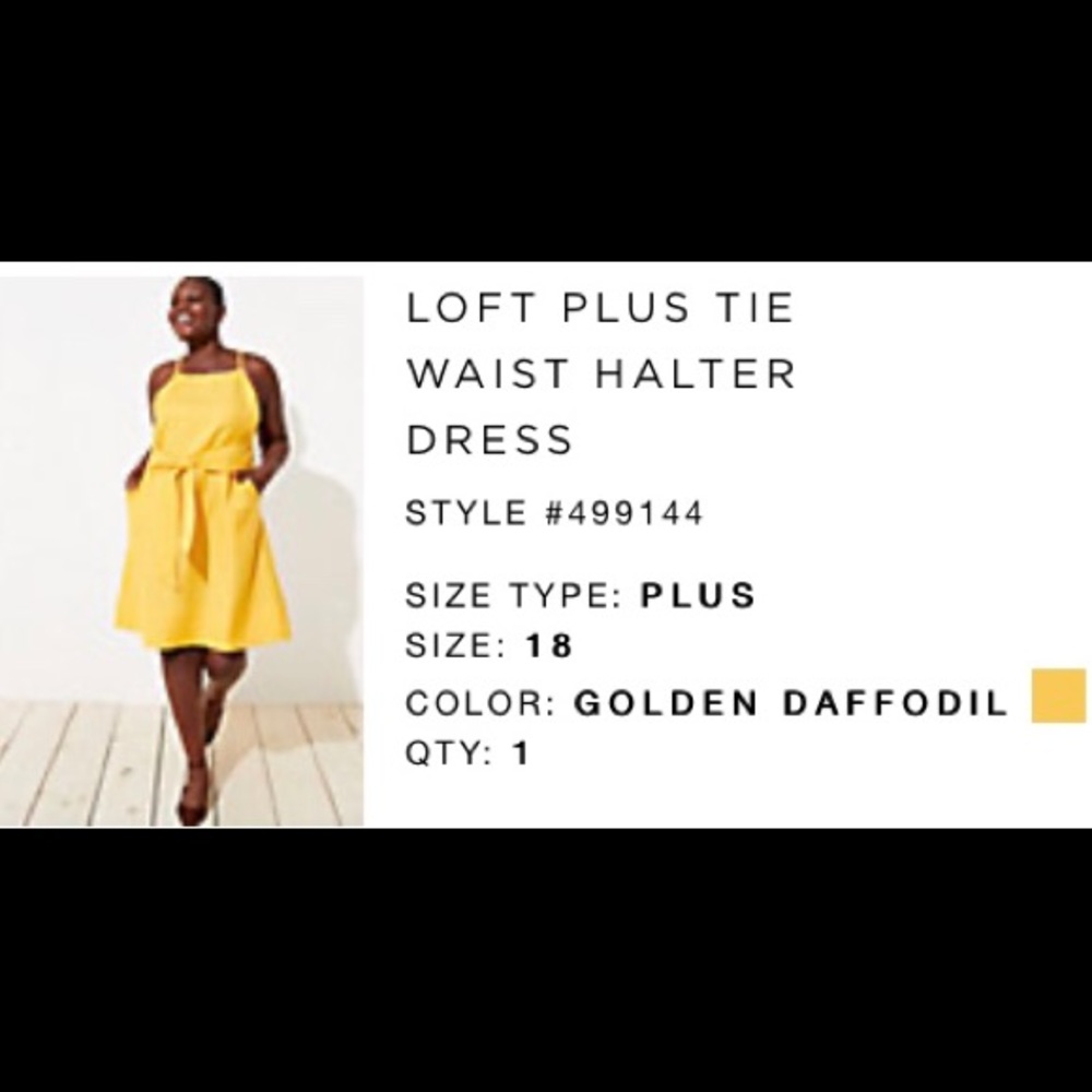 NWT - Loft tie waist halter - golden rod